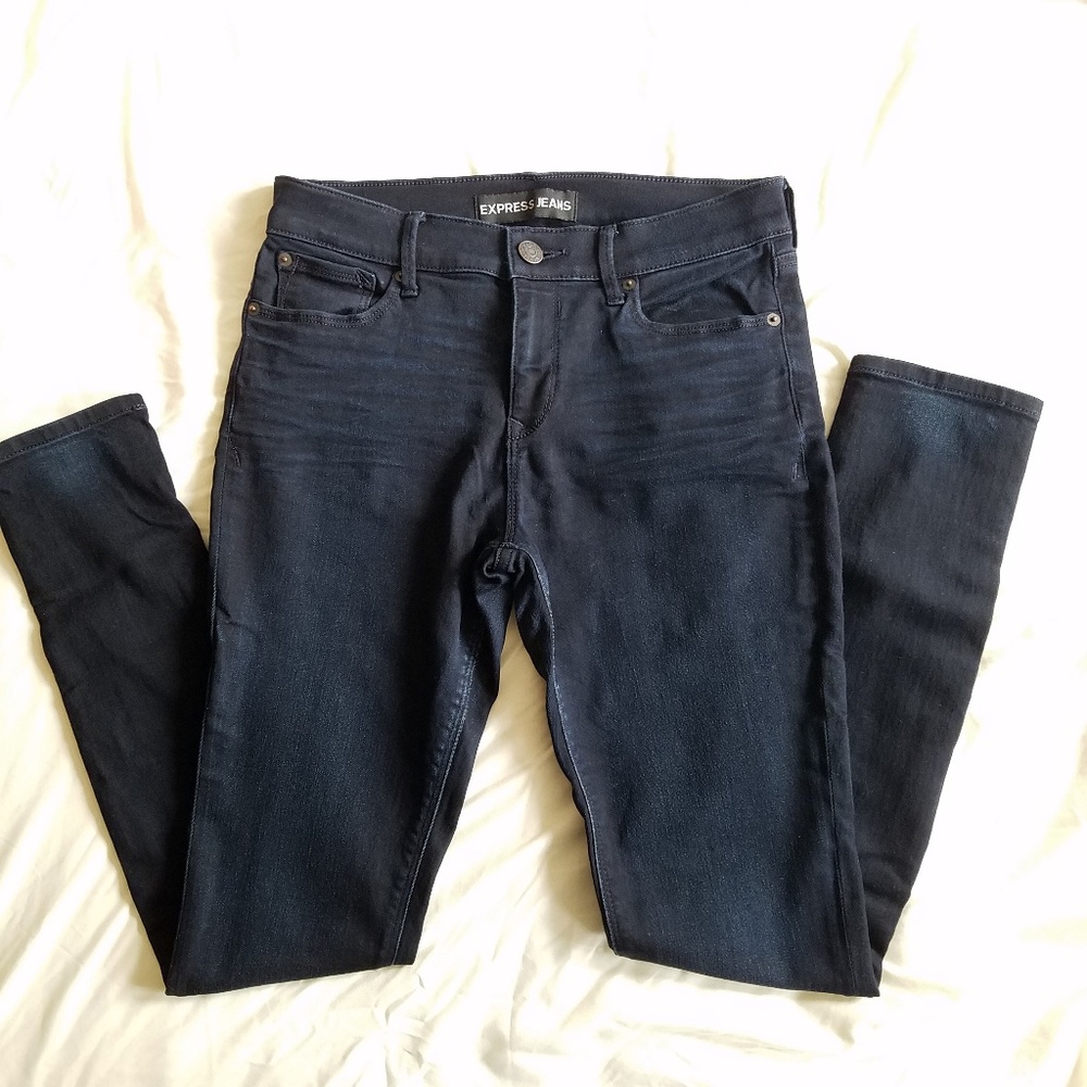 Express Supersoft Legging Midrise Dark Rinse Jean